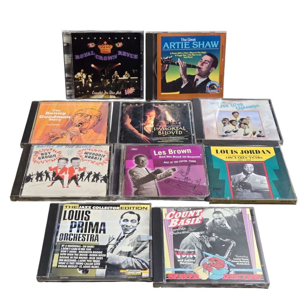 Vintage Swing Jazz Blues CD Lot of 10 Count Basie Louis Jordan Royal Crown Revue